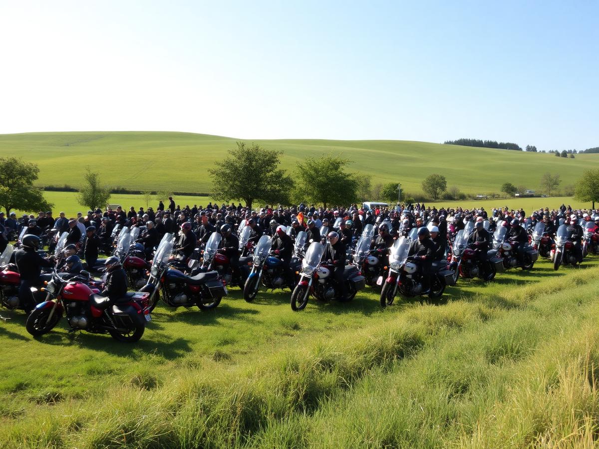 Rassemblement moto sur le port